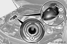 coolant level check at Mercedes-Benz C-Klasse (W204)