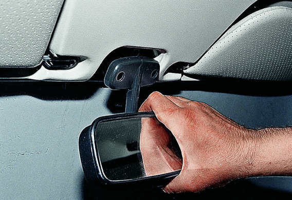 Removing the rear view mirror with your hands