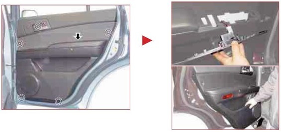 Removing the door cover on SsangYong Kyron