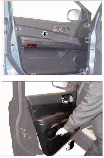 Removing the door cover on SsangYong Kyron